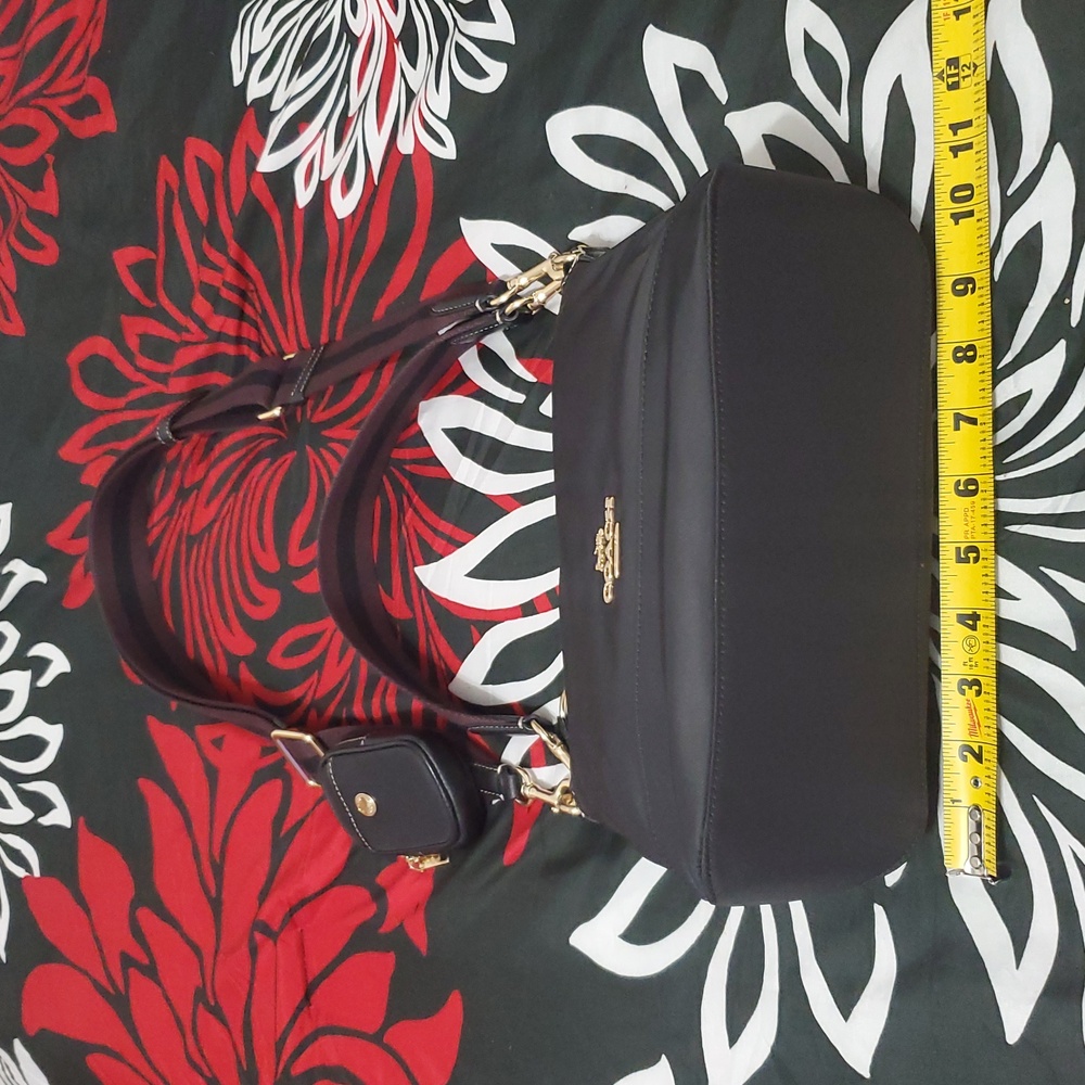 Coach Ellis Black Nylon & Leather Shoulder Crossbody Bag - Picture 4 of 10